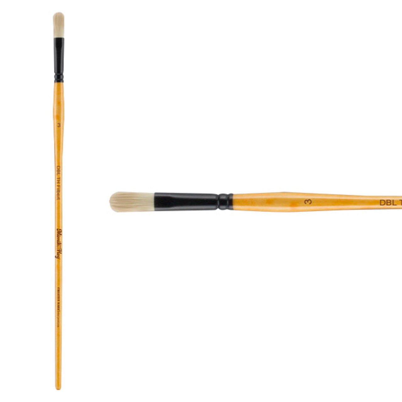 Mimik Hog Professional Synthetic Hog Bristle Paint Brush - Versatile Alternative to Natural Hog Hair Paint Brushes for Oil Painting, Acrylics, Inks, Dyes, Gouache, Watercolors, and More